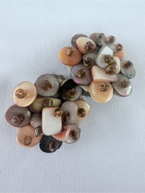 Multicolor Cluster Bead Clip On Earrings
Marked “Japan”